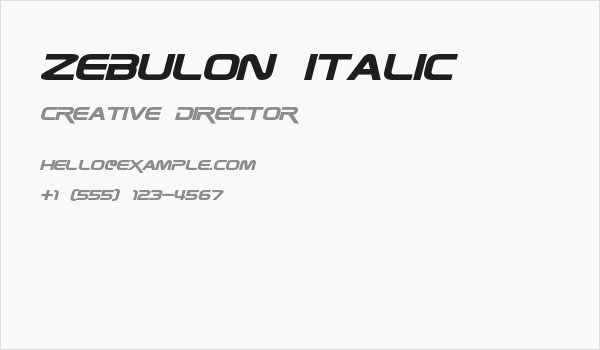 Zebulon Italic Business Card