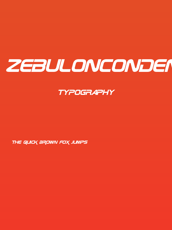 ZebulonCondensed Italic Poster