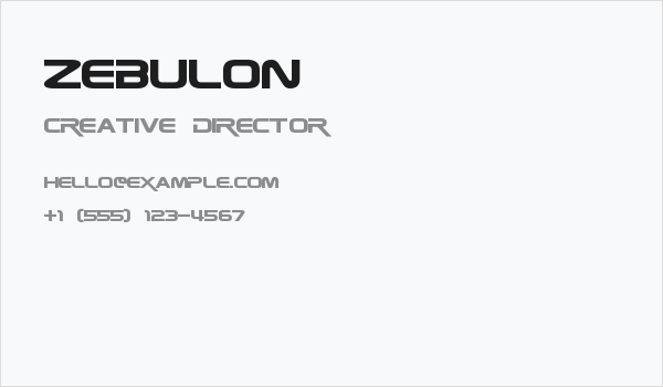 Zebulon Business Card