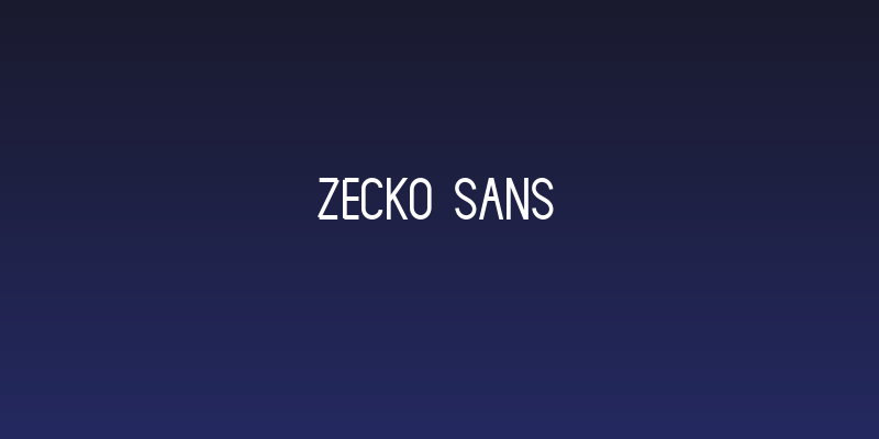 Zecko Sans Social Header