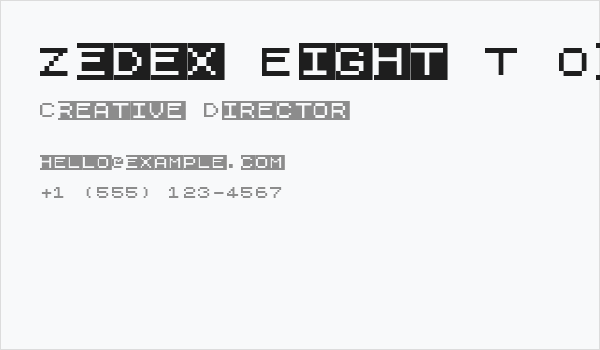 Zedex Eight T One Business Card