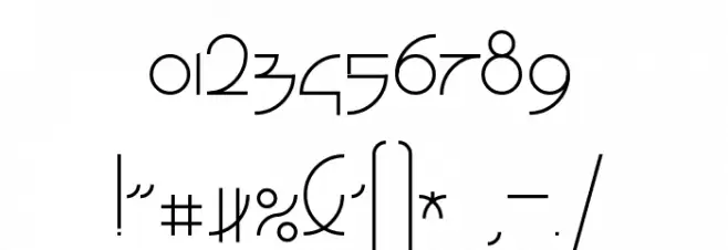 Zefir Light Font OTHER CHARS