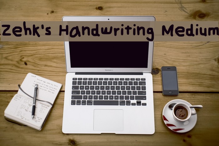 Zehk's Handwriting Medium Font examples