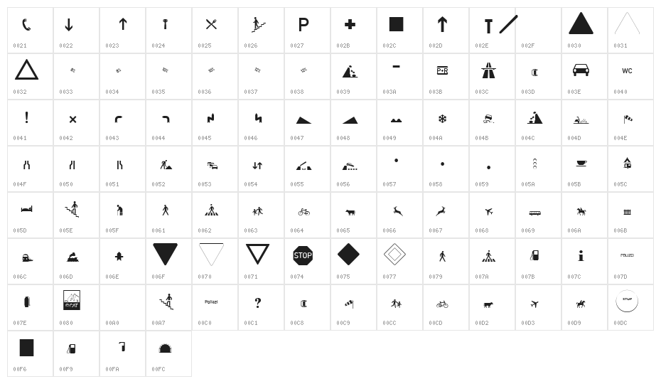 Zeichen Hundert Character Map