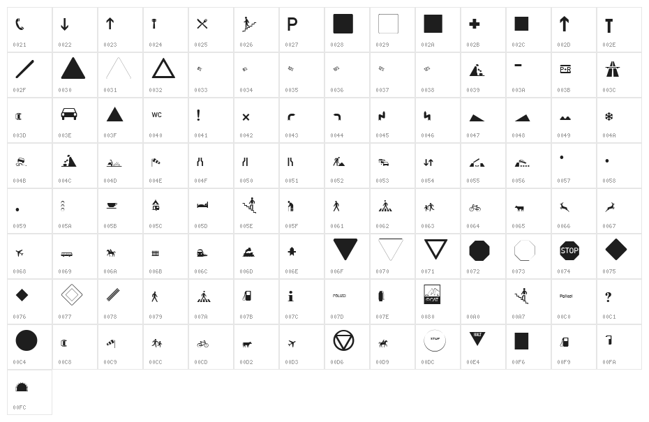 Zeichen Hundert Character Map