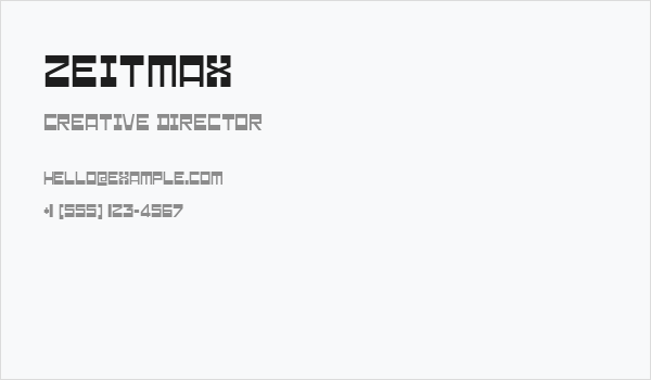 Zeitmax Business Card
