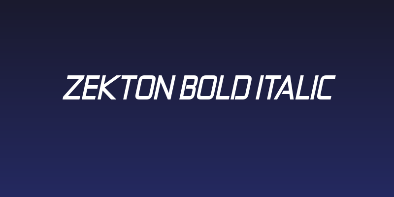 Zekton Bold Italic Social Header