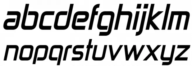 Zekton Bold Italic Caratteri MINUSCOLO