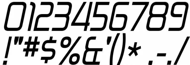 Zekton Italic Font OTHER CHARS