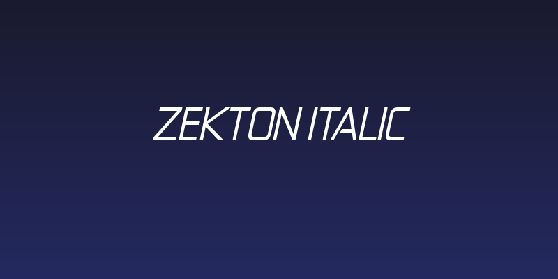 Zekton Italic Social Header