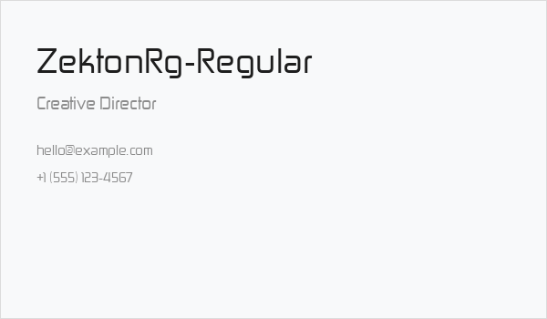 ZektonRg-Regular Business Card