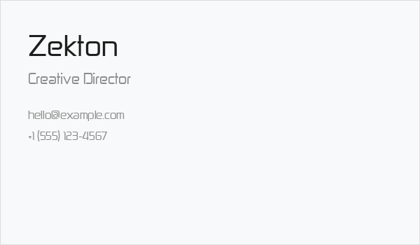 Zekton Business Card