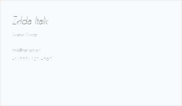 Zelda Italic Business Card