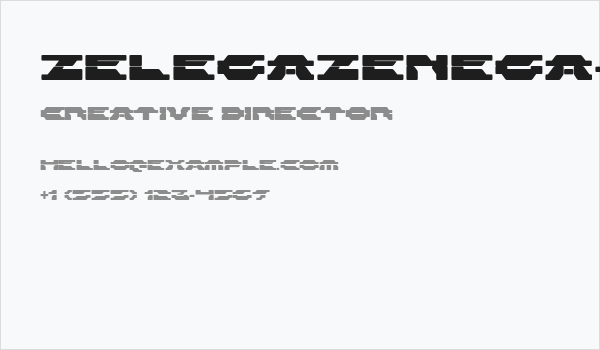 ZelegaZenega-Regular Business Card