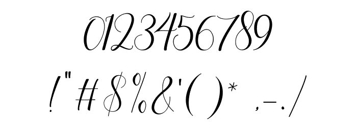 ZelloraScript Font OTHER CHARS