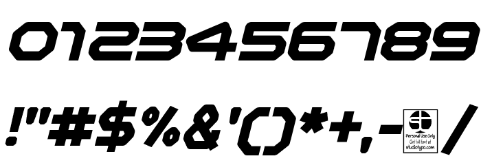 Zelta-Six Demo Bold Italic Font OTHER CHARS