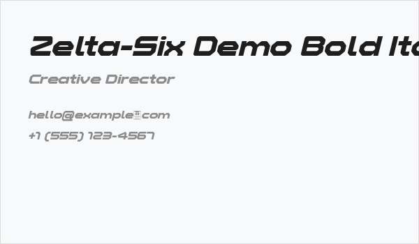 Zelta-Six Demo Bold Italic Business Card