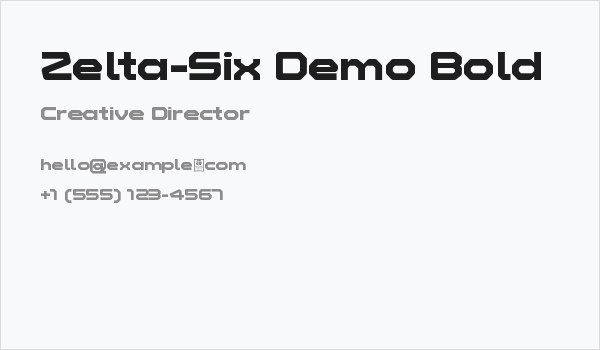 Zelta-Six Demo Bold Business Card