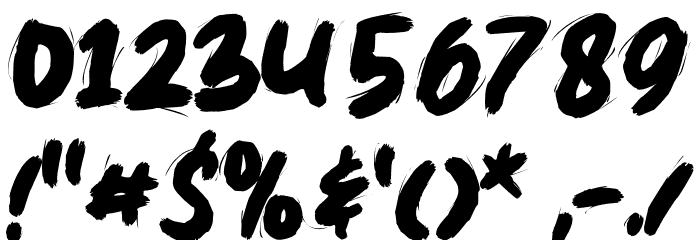 Zembrush Font OTHER CHARS