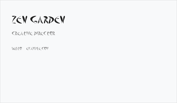 Zen Garden Business Card