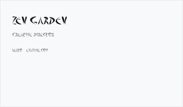 Zen Garden Business Card