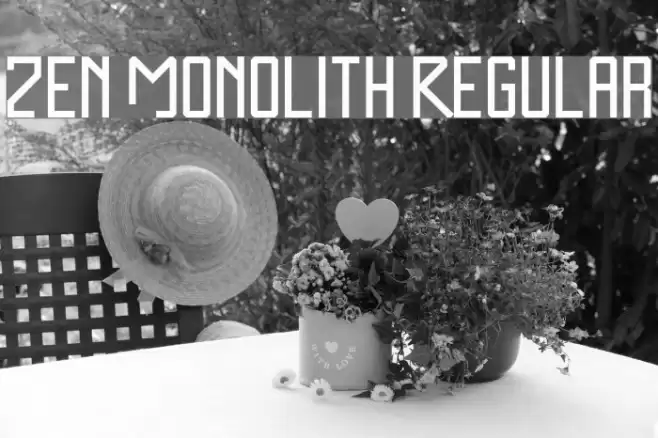 Zen Monolith Regular Font examples