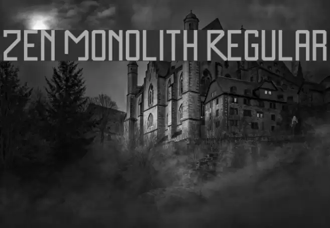 Zen Monolith Regular Font examples