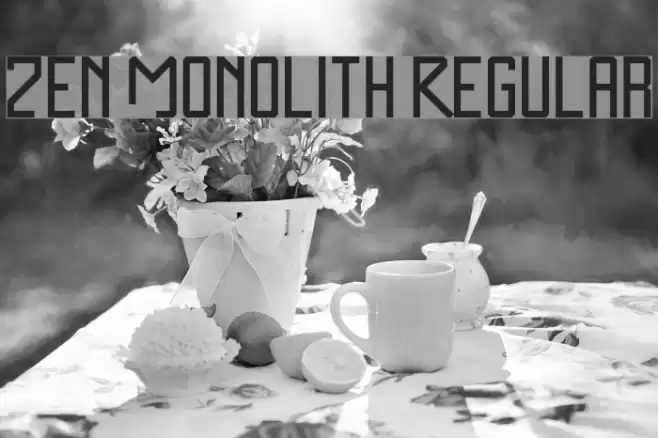 Zen Monolith Regular Font examples
