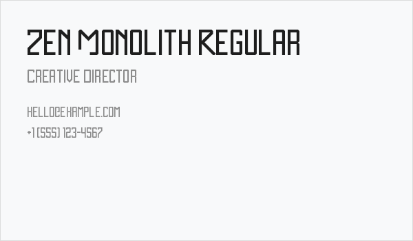 Zen Monolith Regular Business Card