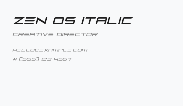 Zen Os Italic Business Card