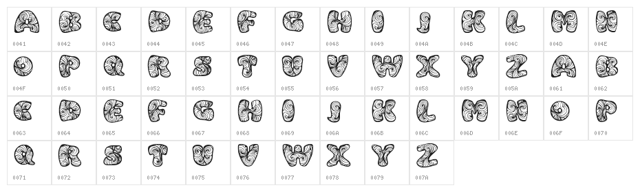 Zen3 Regular Character Map