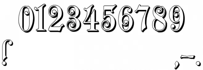 ZendaEmbossed Font OTHER CHARS