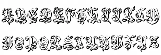 ZendaEmbossed Fonte MAIÚSCULAS