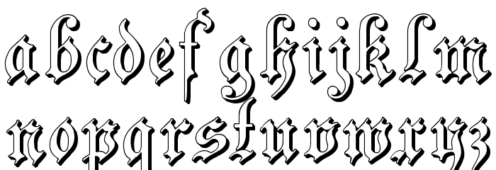 ZendaEmbossed Font LOWERCASE