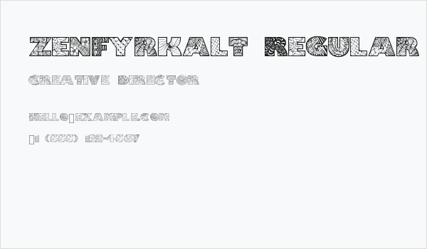 Zenfyrkalt Regular Business Card
