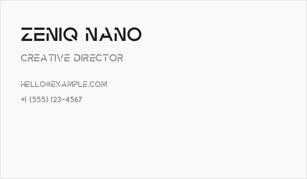 Zeniq Nano Business Card