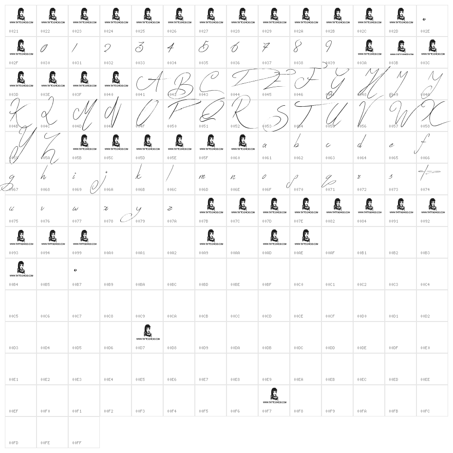 Zentaiges Character Map