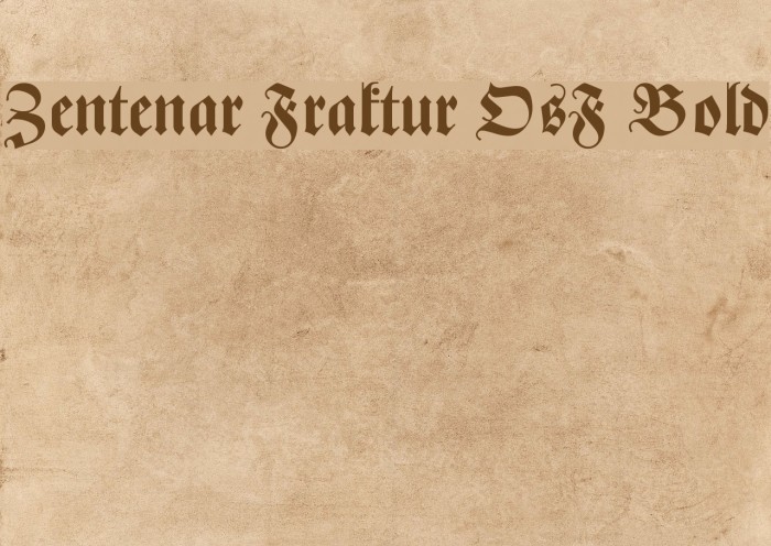 Zentenar Fraktur OsF Bold Font examples