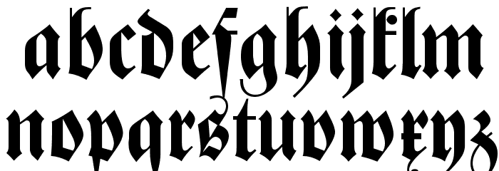Zentenar Fraktur OsF Bold Font LOWERCASE