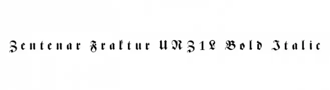 Zentenar Fraktur UNZ1L Bold Italic  フリーフォントのダウンロード