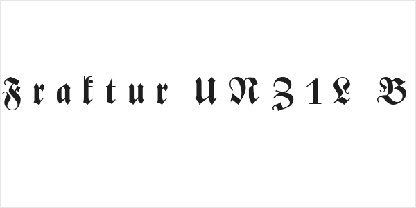Zentenar Fraktur UNZ1L Bold Italic Logo