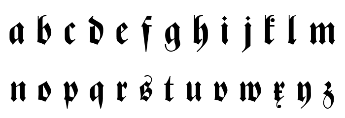 Zentenar Fraktur UNZ1L Bold Italic Font LOWERCASE