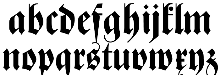 Zentenar Fraktur UNZ1L Bold Font LOWERCASE
