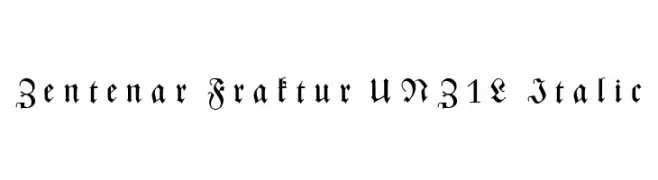 Zentenar Fraktur UNZ1L Italic 