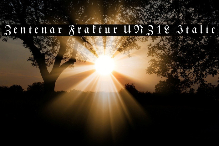 Zentenar Fraktur UNZ1L Italic Font examples