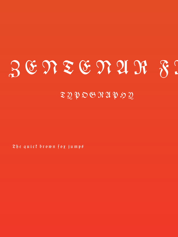 Zentenar Fraktur UNZ1L Italic Poster