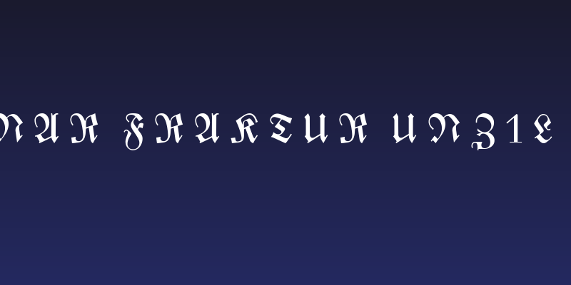 Zentenar Fraktur UNZ1L Italic Social Header