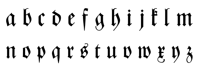 Zentenar Fraktur UNZ1L Italic Font LOWERCASE