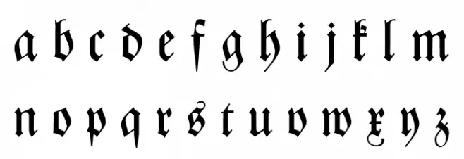 Zentenar Fraktur UNZ1L Italic Fuentes MINÚSCULAS