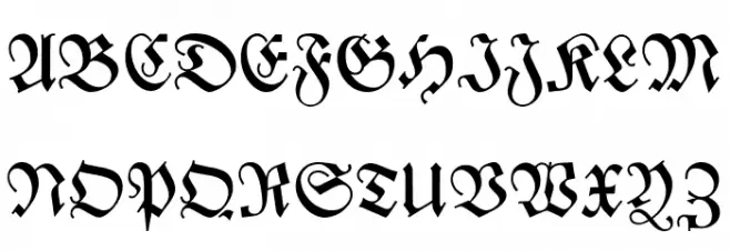 Zentenar Fraktur UNZ1L Caratteri MAIUSCOLE